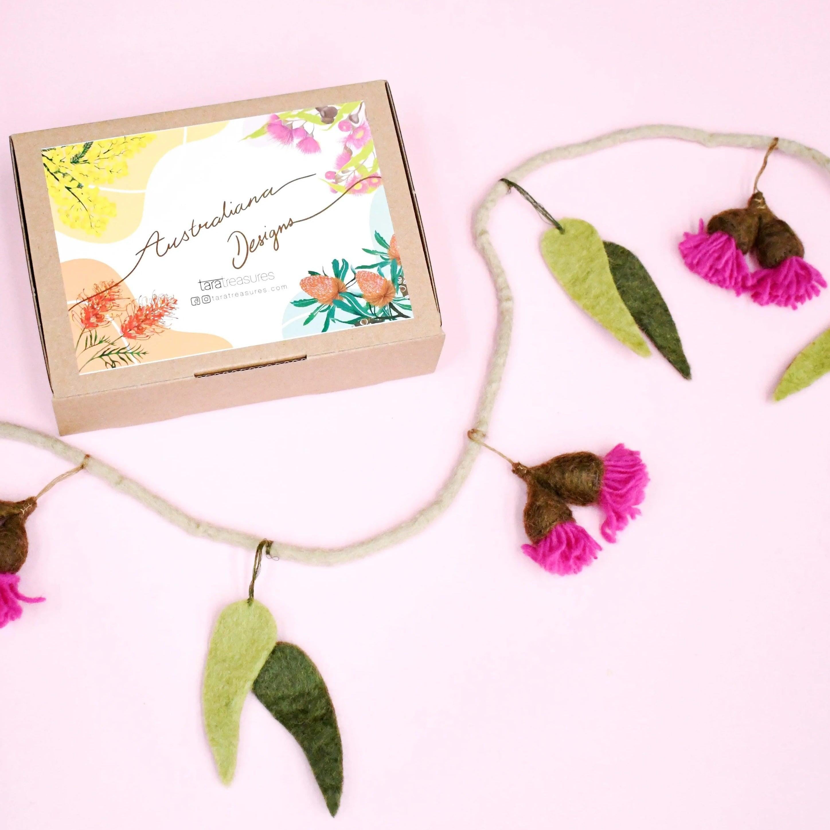 Felt Garland | Eucalyptus & Gum Blossoms