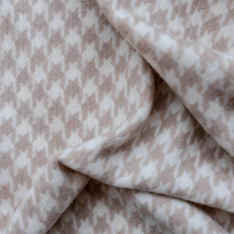 Lambswool Oversized Scarf | Cream Houndstooth [PRE-ORDER]