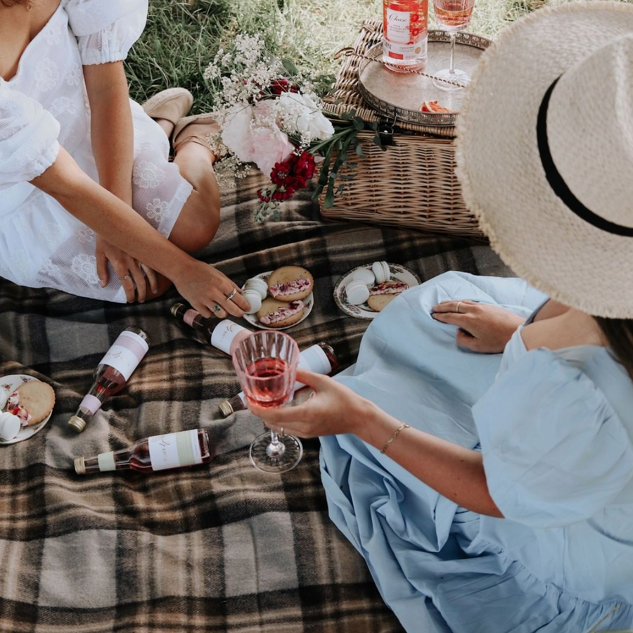 Recycled Wool Picnic Blanket with Leather Strap | Mackellar Tartan - Merino & Me