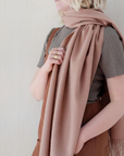 Lambswool Oversized Scarf-Scarves-The Tartan Blanket Co-OS-Blush-Merino & Me