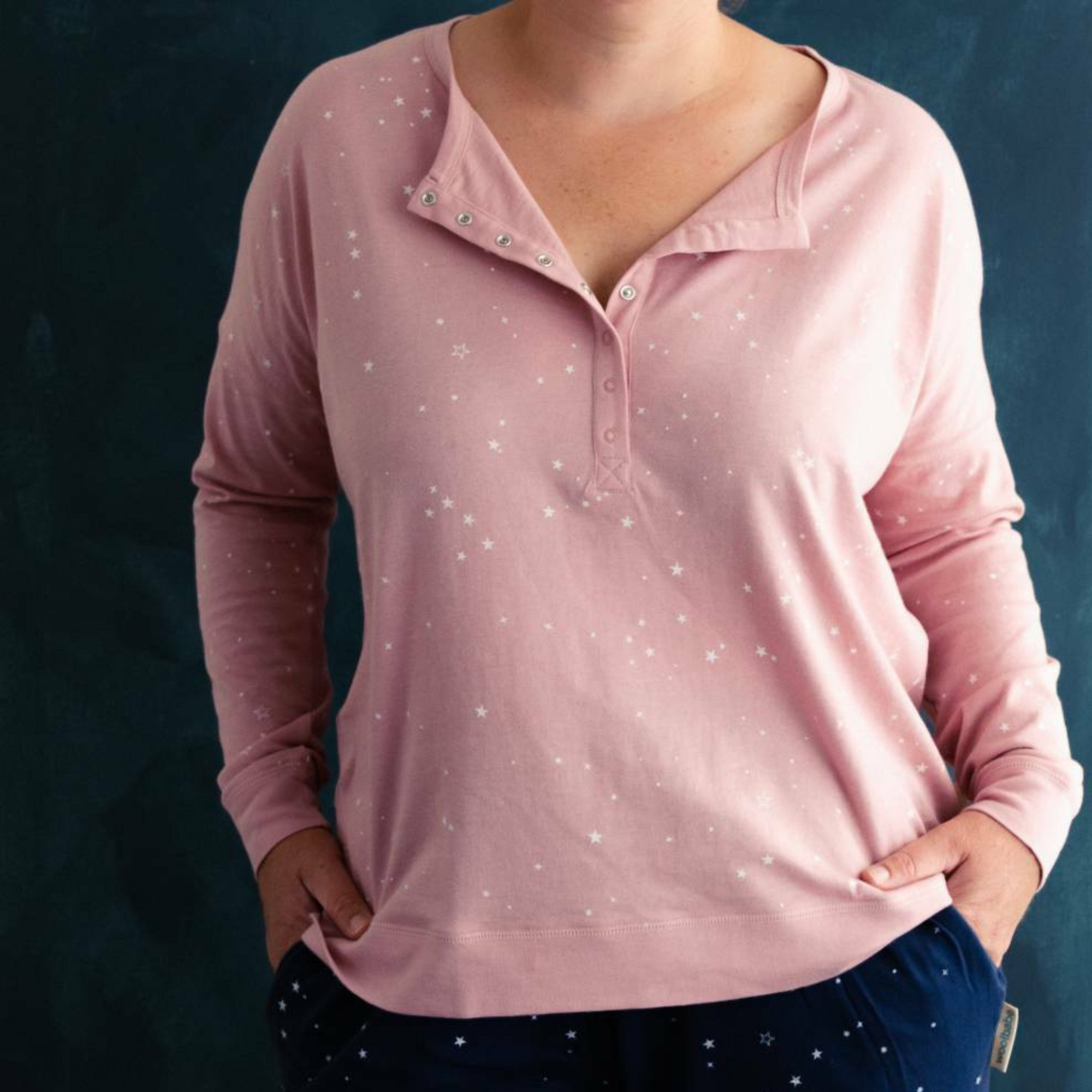 Womens Pyjama Top | Dusk Stars - Merino & Me