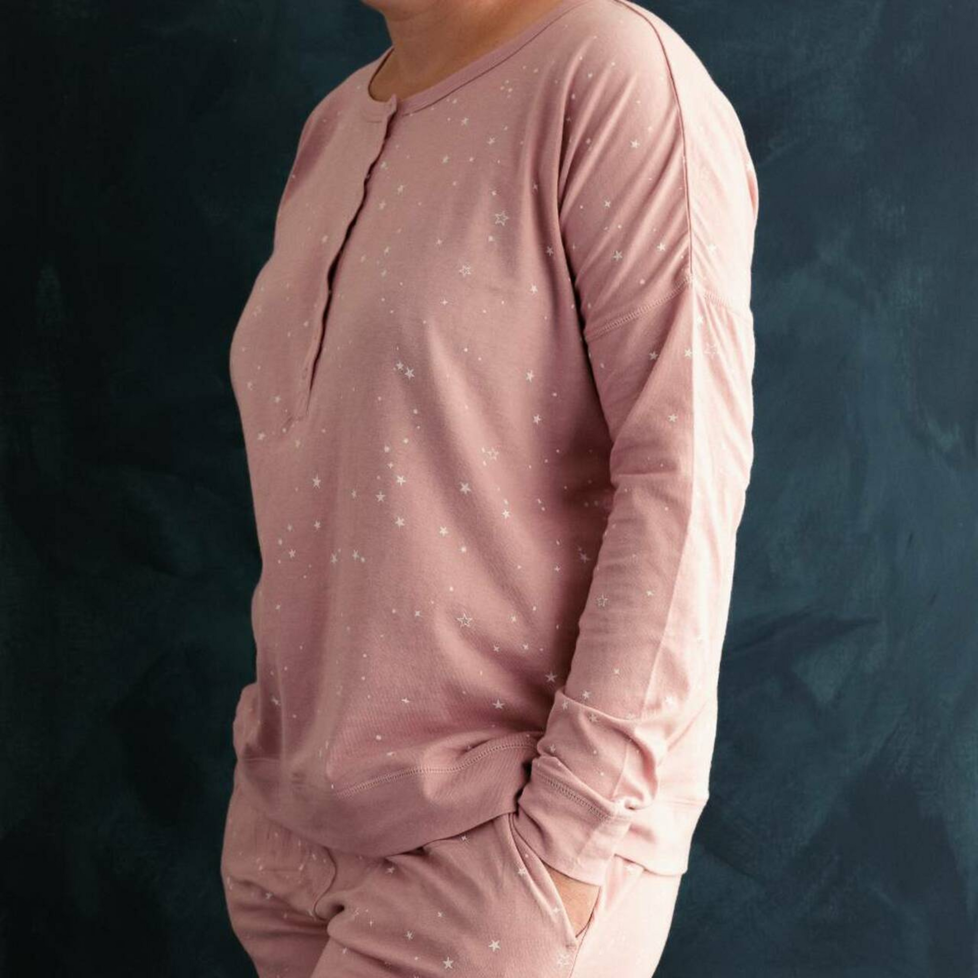 Womens Pyjama Top | Dusk Stars - Merino & Me