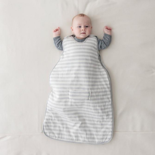 Mini Three Season Side Zip Mid-Weight Sleep Sack | Pebble Stripe - Merino & Me