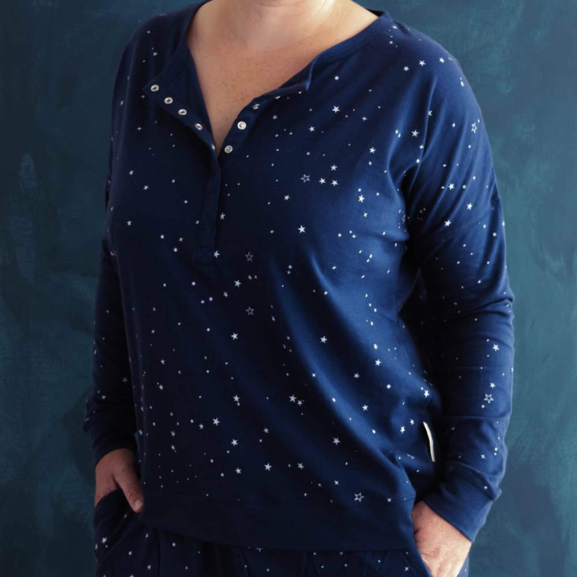 Womens Pyjama Top | Tekapo Stars - Merino & Me