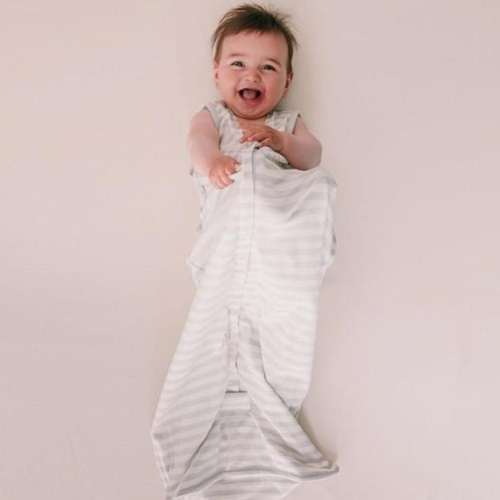 Summer Sleep Sack-Sleeping Bag-Woolbabe-3-24 Months-Pebble Stripe-Merino & Me