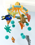 Coral Reef Sea Creatures Baby Mobile-Decor-Tara Treasure-Merino & Me
