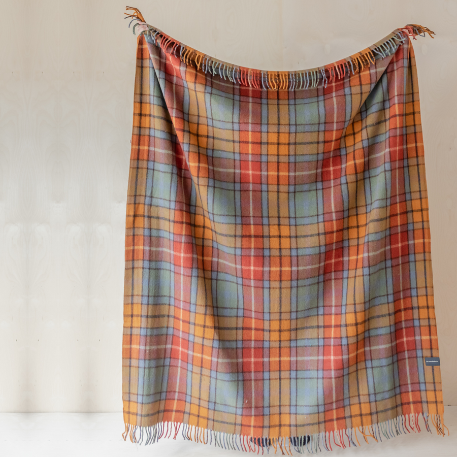 Recycled Wool Full Size Blanket-Blanket-The Tartan Blanket Co-OS-Buchanan Antique Tartan-Merino & Me