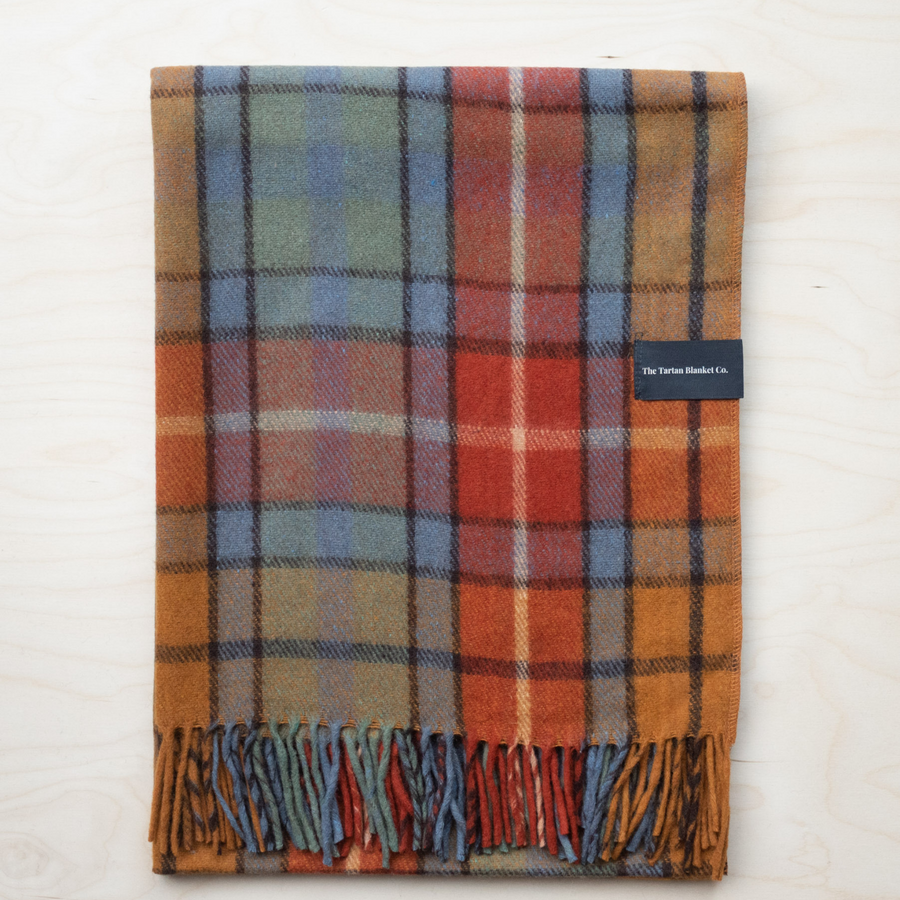 Recycled Wool Full Size Blanket-Blanket-The Tartan Blanket Co-OS-Buchanan Antique Tartan-Merino & Me