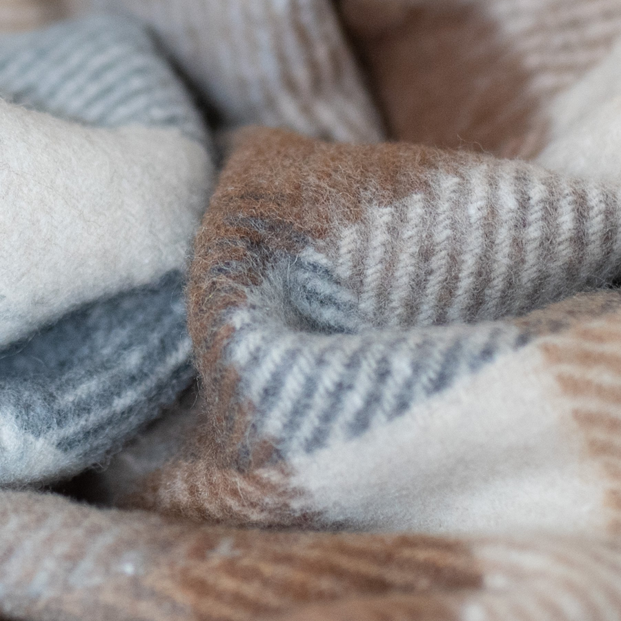 Recycled Wool Full Size Blanket-Blanket-The Tartan Blanket Co-OS-Neutral Check-Merino & Me