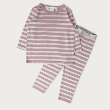 Merino Pyjama Set | Mauve Stripe
