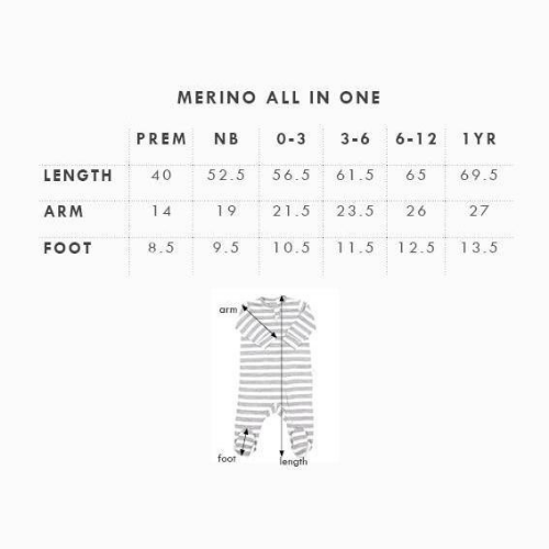 Merino All in One | Navy Stripe