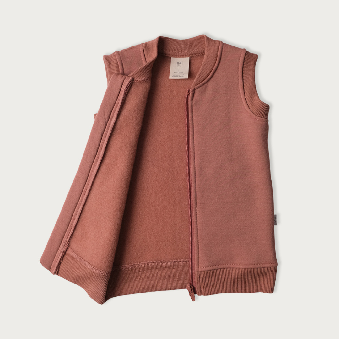 Merino Fleece Vest | Rose - Merino & Me