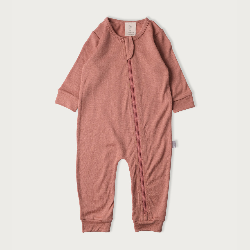 Merino Footless All in One | Rose - Merino & Me