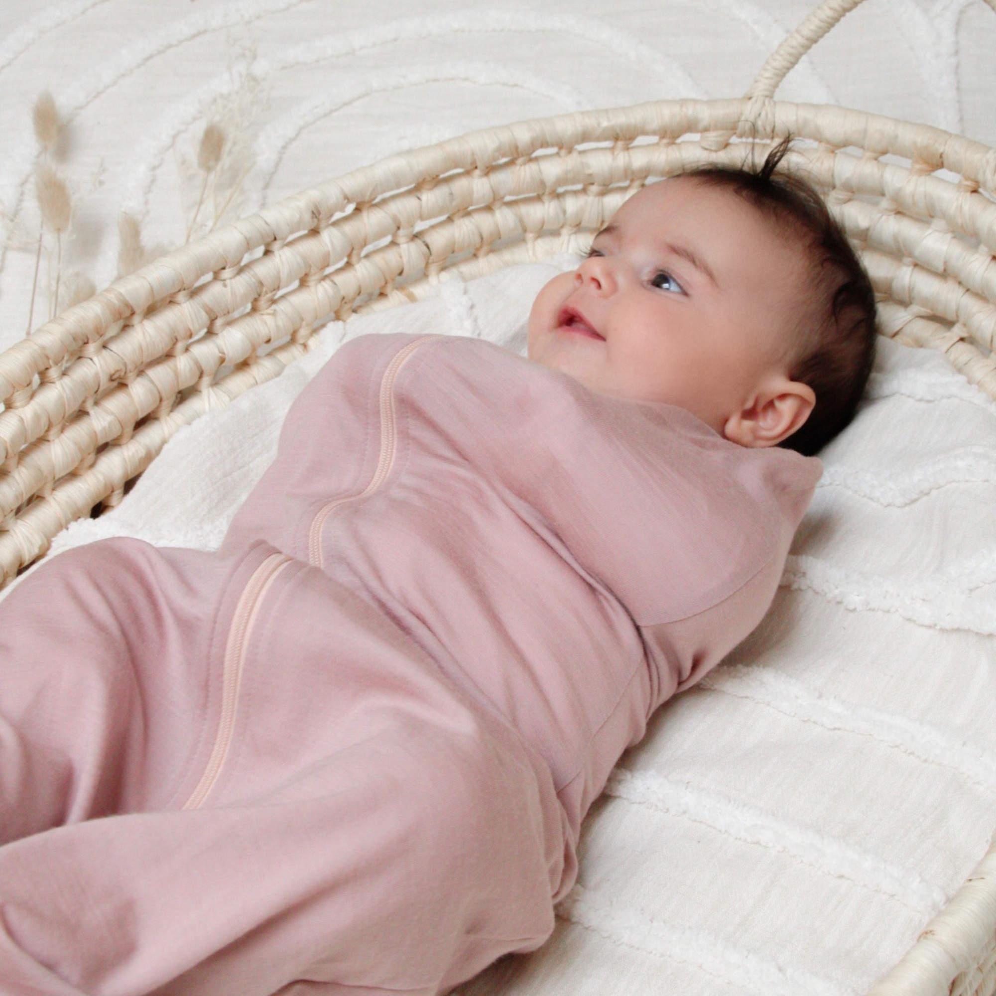 Joey Merino Swaddle Sack | Rose - Merino & Me