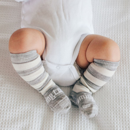 Baby & Kids Knee High Socks | Pebble - Merino & Me