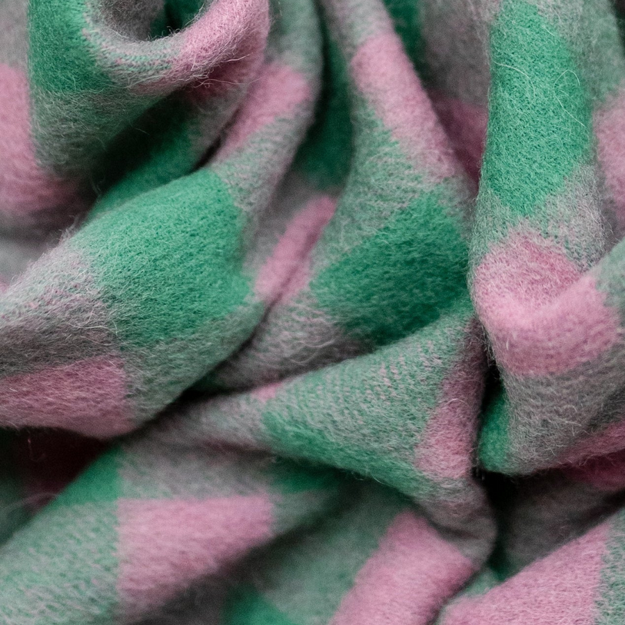 Lambswool Blanket Scarf | Emerald Gingham