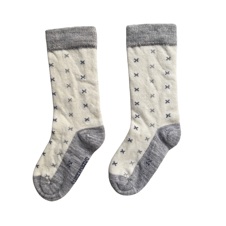 Long Baby Socks | Grey Marle Crosses