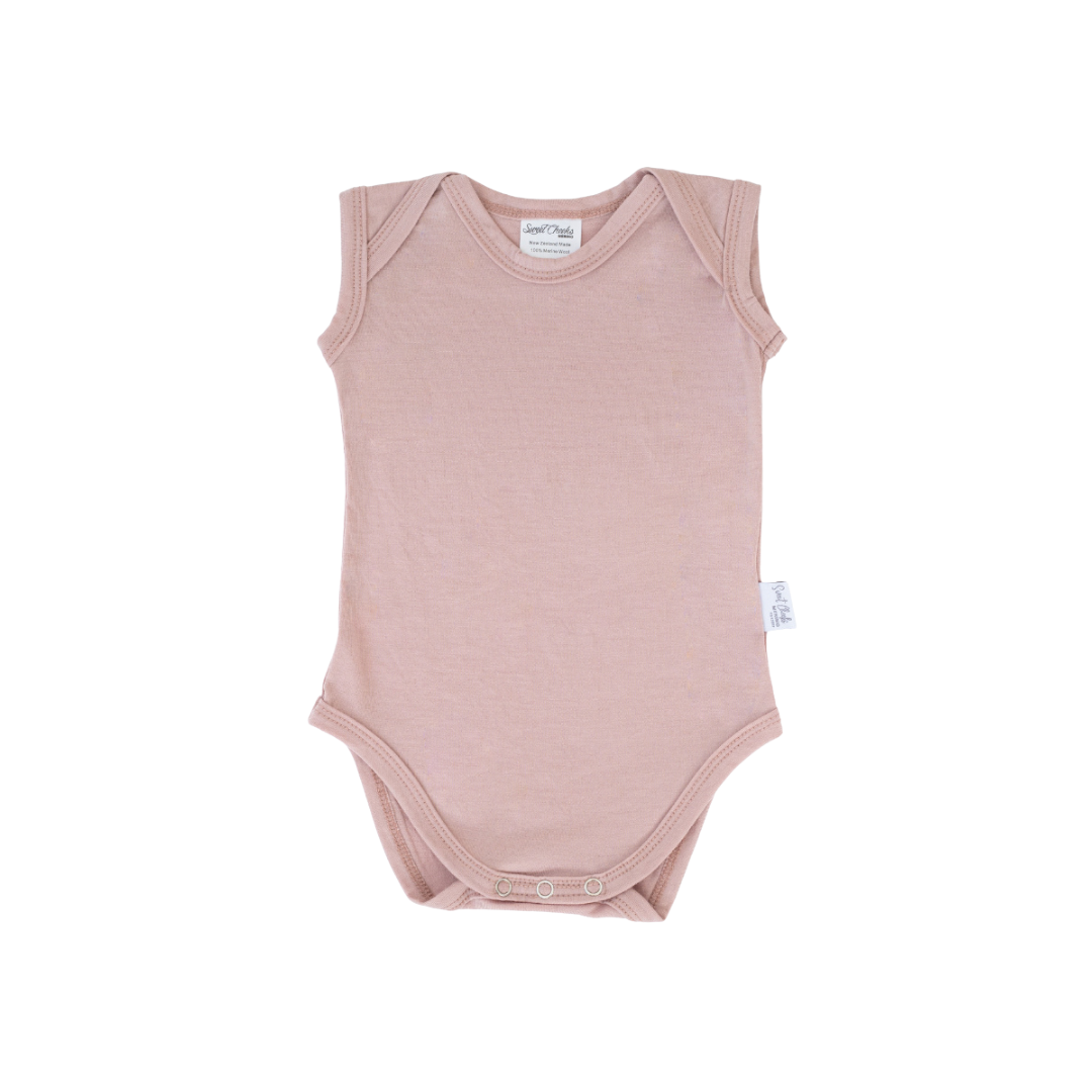 Singlet Bodysuit | Blush - Merino & Me
