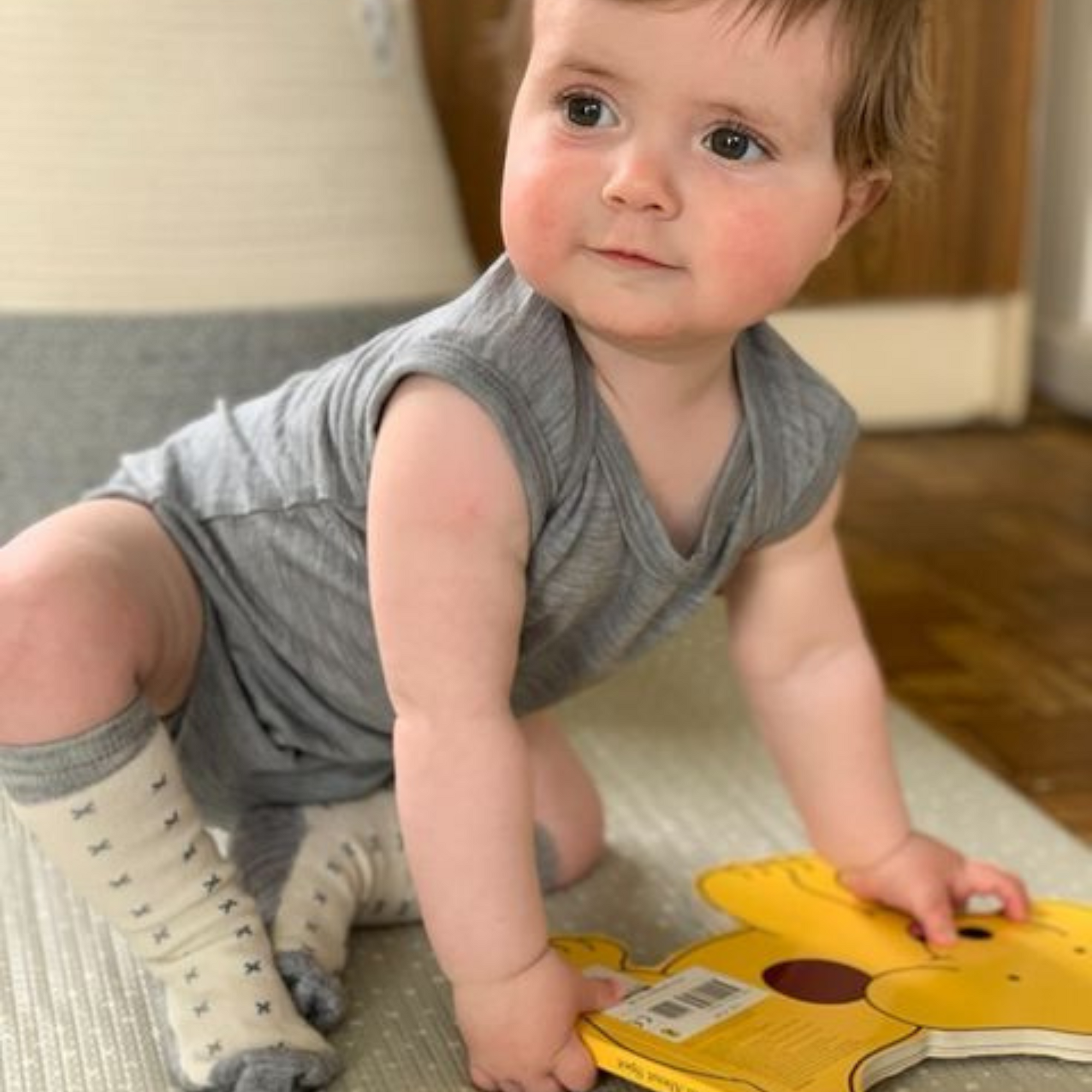 Singlet Bodysuit | Grey Marle - Merino & Me