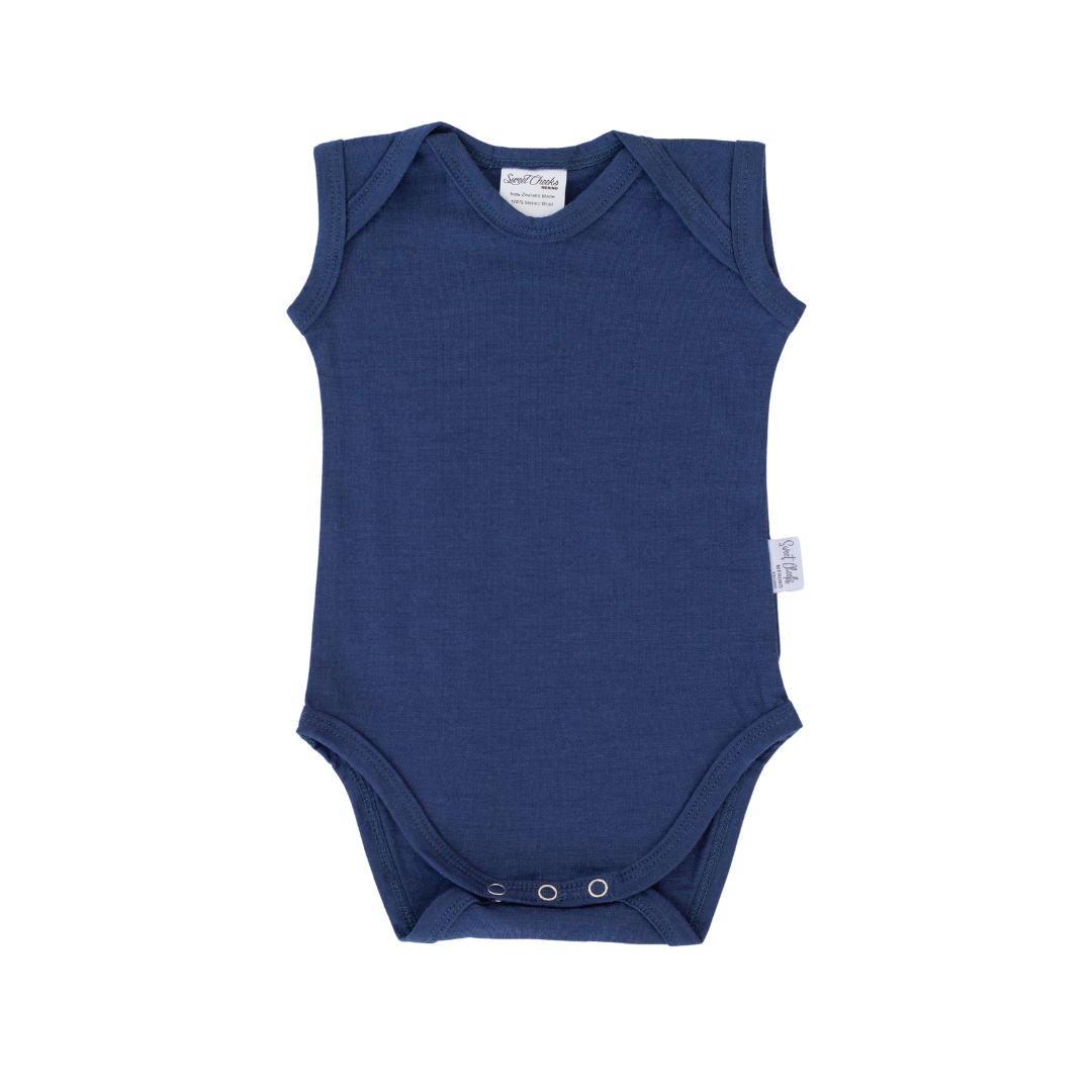 Singlet Bodysuit | Navy - Merino & Me