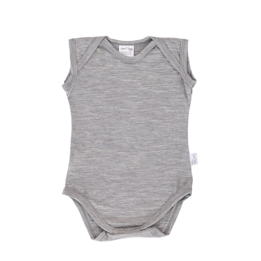 Singlet Bodysuit | Grey Marle - Merino & Me