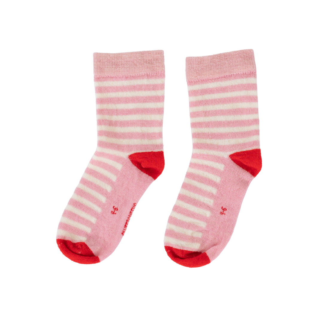 Crew Merino Socks | Pink Stripe - Merino & Me