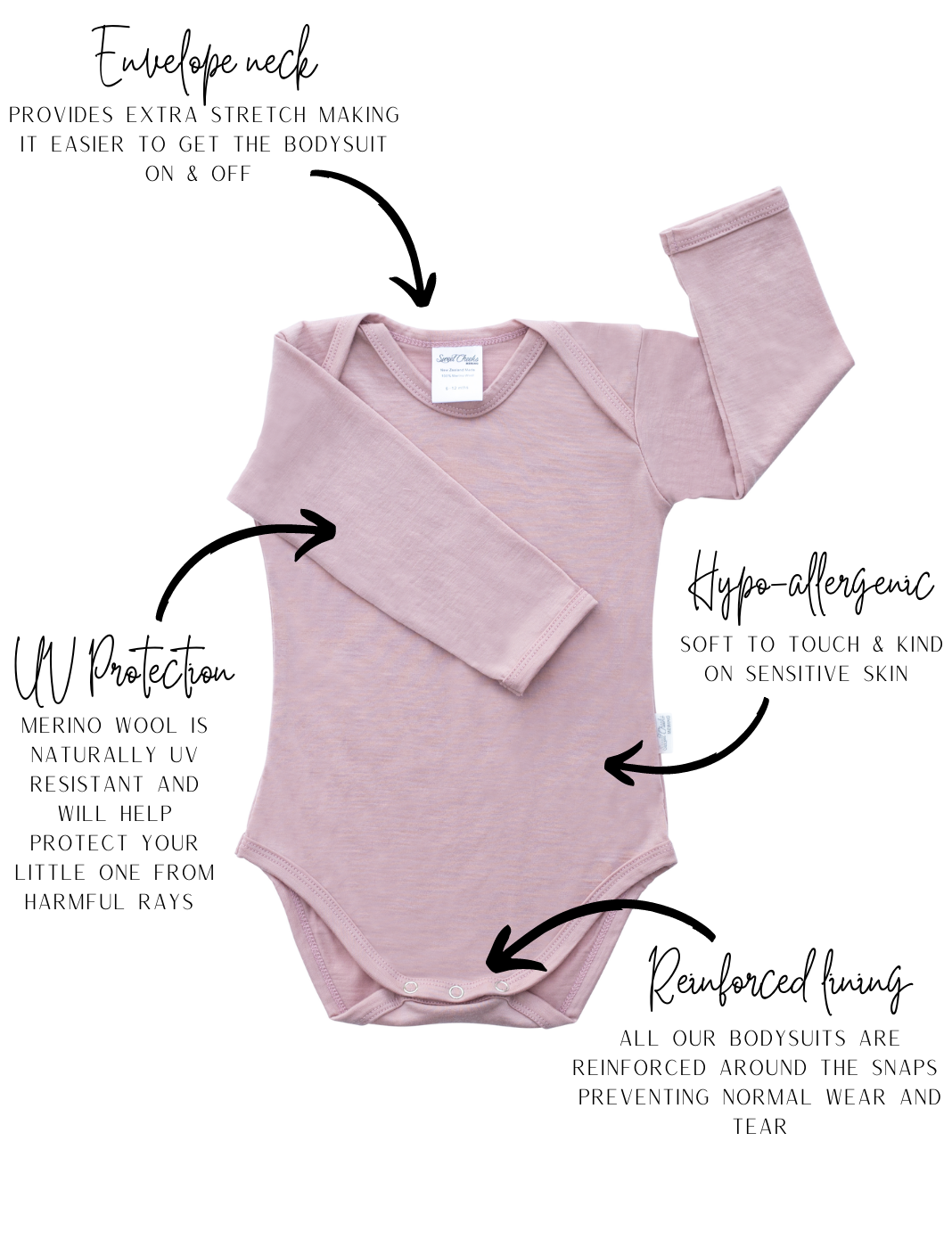 Long Sleeve Bodysuit | Vanilla - Merino & Me