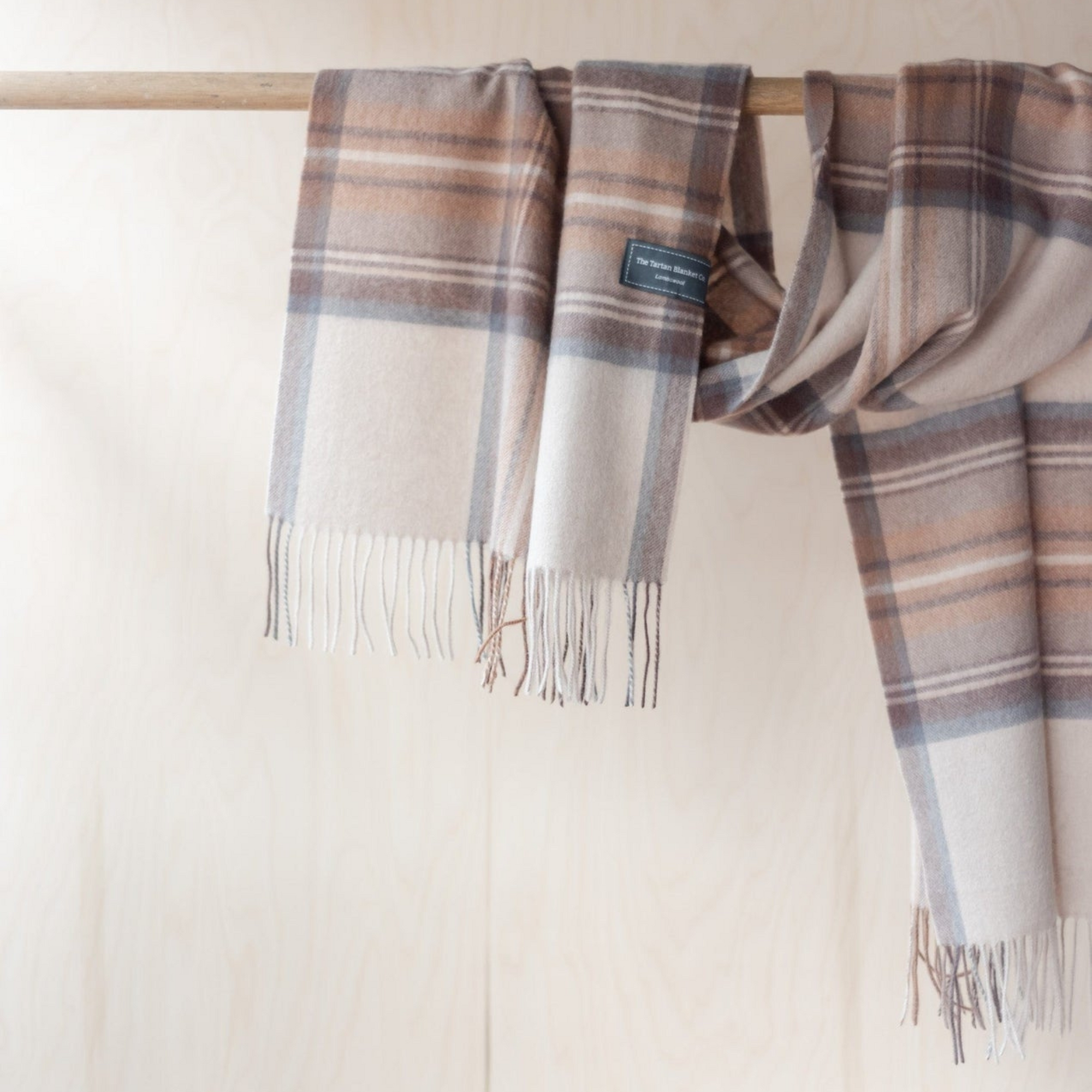 Lambswool Oversized Scarf | Stewart Natural Dress - Merino & Me
