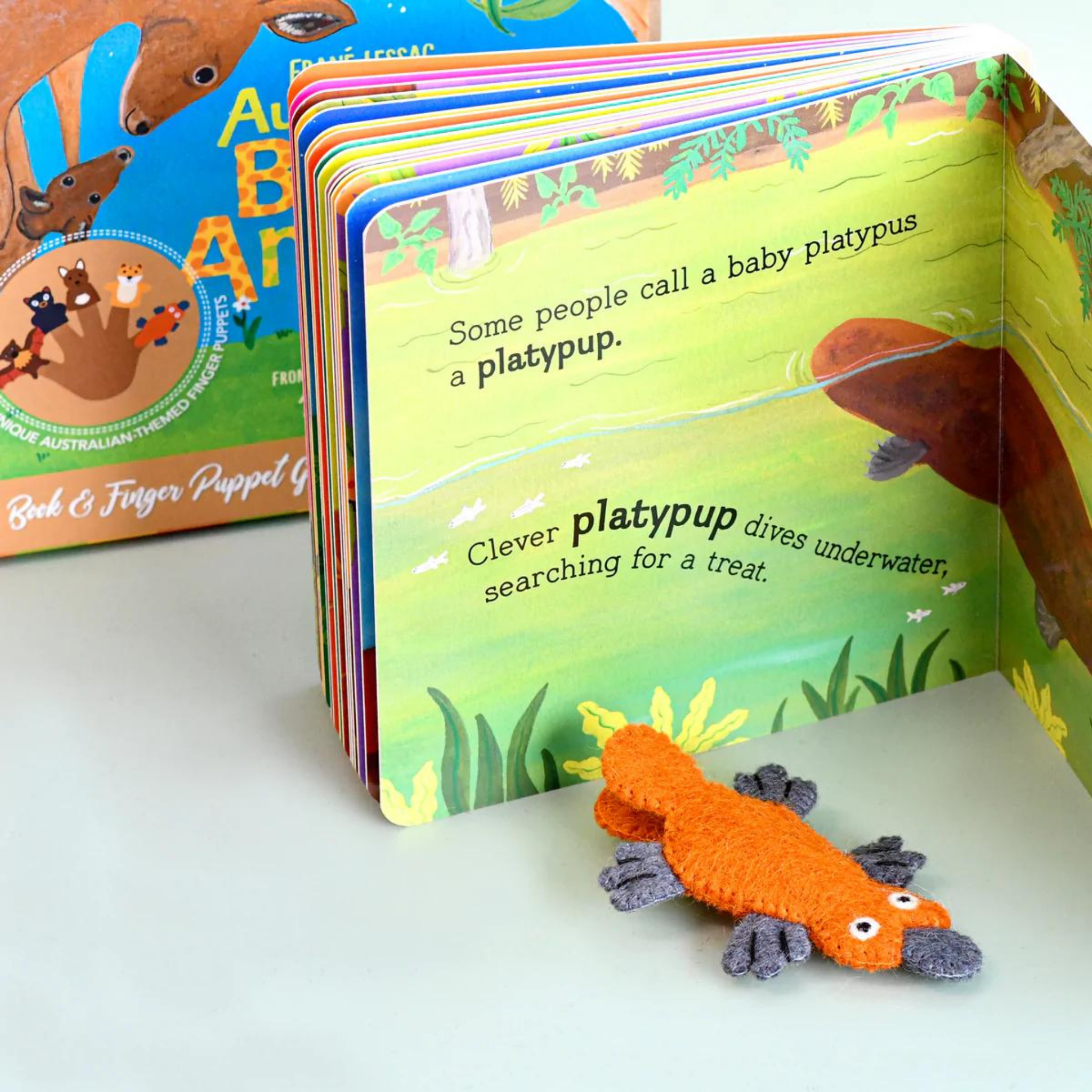 Book and Finger Puppet Set | Australian Baby Animals by Frané Lessac