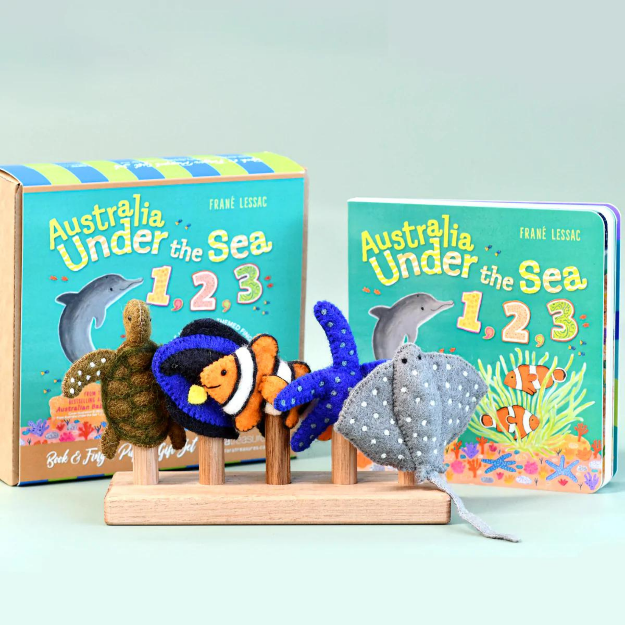 Book and Finger Puppet Set | Under The Sea By Frané Lessac