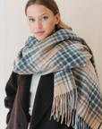 Lambswool Blanket Scarf | Camel Gradient Check