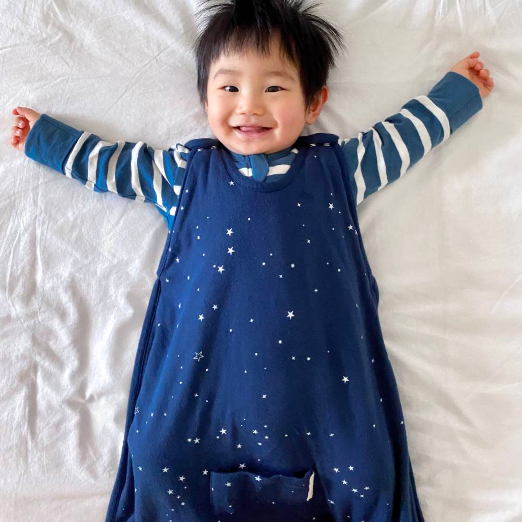 Mini Three Season Side Zip Mid-Weight Sleep Sack | Tekapo Stars - Merino & Me