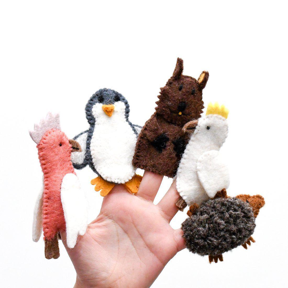 Finger Puppet Set | Wombat &amp; Cockatoo