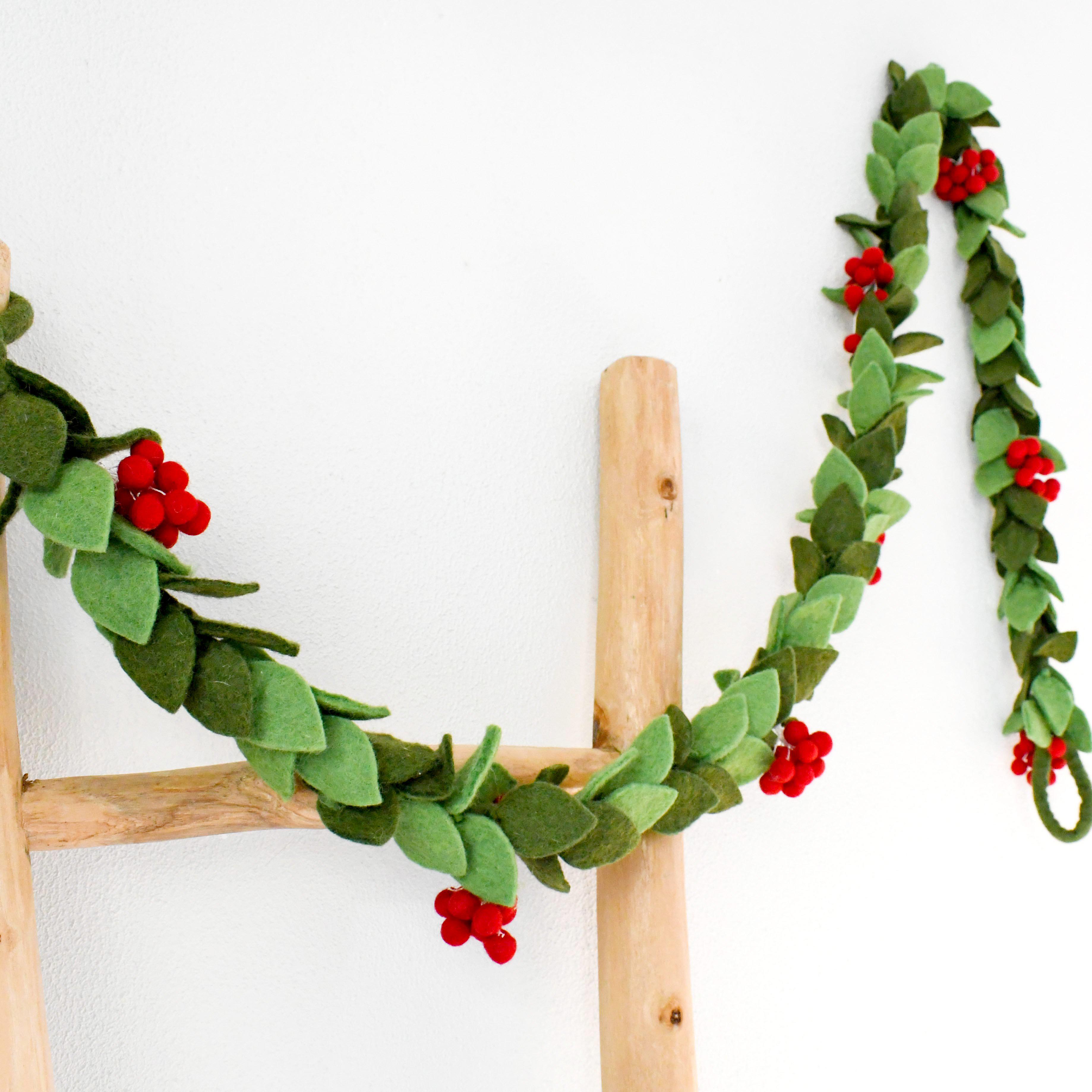 Felt Garland | Holly Christmas - Merino & Me