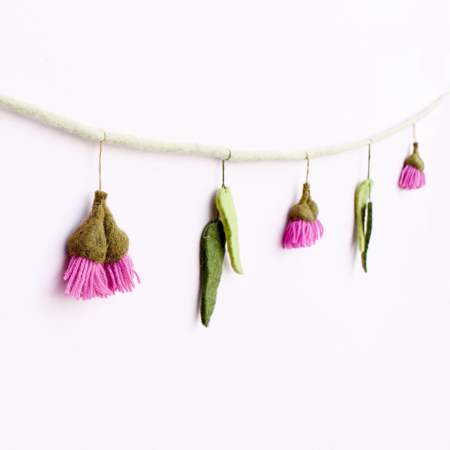 Felt Garland | Eucalyptus & Gum Blossoms - Stina's Style